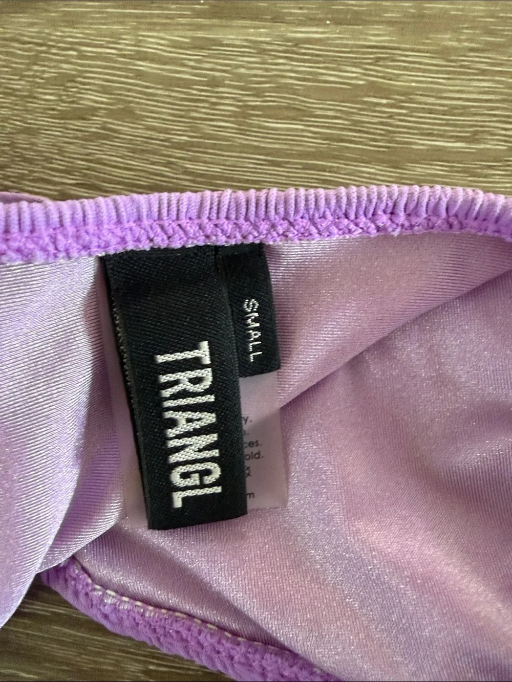 Triangl Swimwear Mica Scorch Bikini Swimsuit Set Purple Crinkle Smocked, S/M